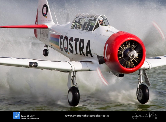 airplane skimming water