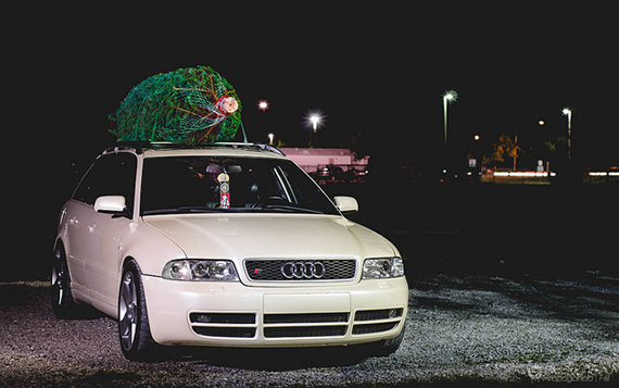 christmas tree on car