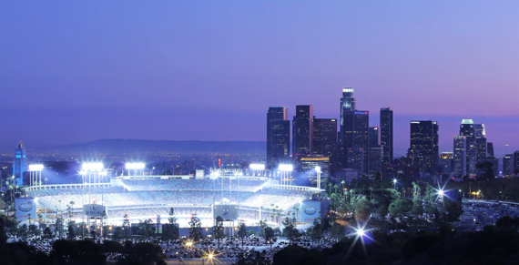 Los Angeles stadium time-lapse