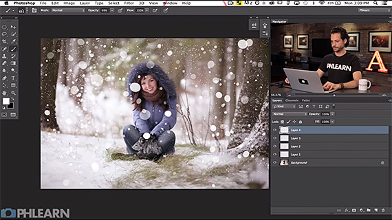 create snowflakes in photoshop