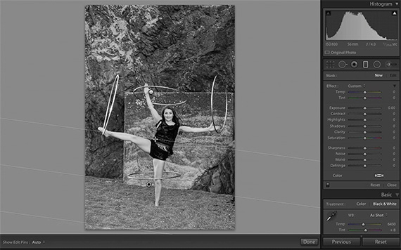 adjusting exposure with graduated filters in lightroom