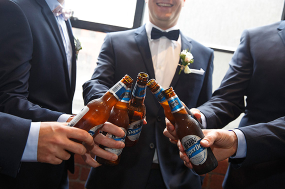 men getting ready for wedding