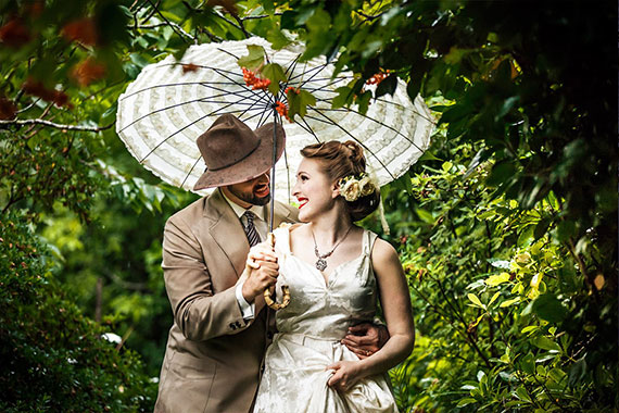 outdoor couple portrait after wedding