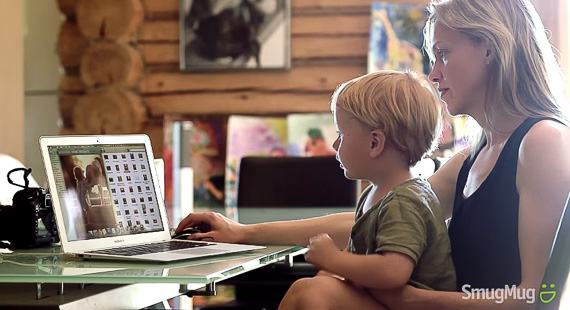 family at computer