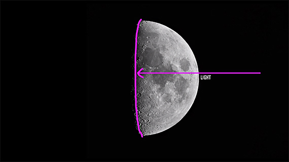 illuminated side of moon photo