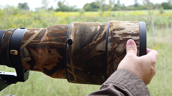 The lens hood is a prime source for image blur on a windy day