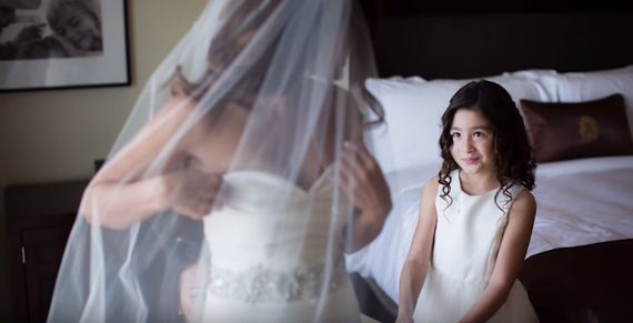 bride and daughter wedding photo