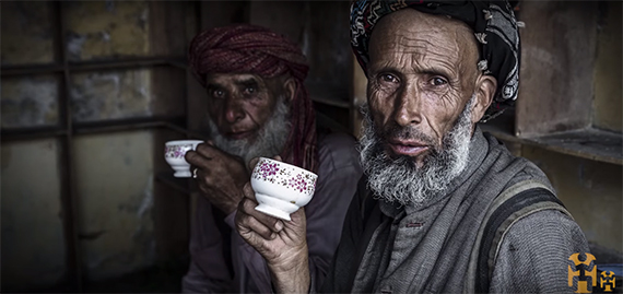 tea men travel portrait drinking 