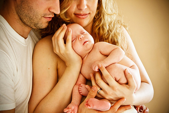 baby and parents