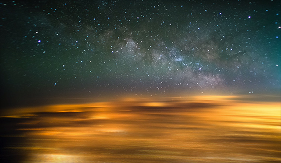 stars from airplane window