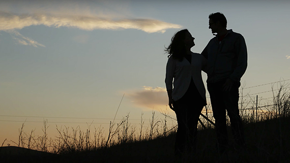 romantic couple silhouette