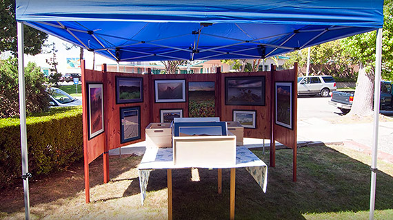 Cripps art festival booth before