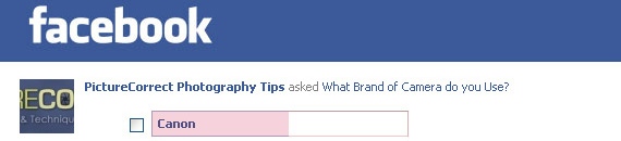 Facebook Poll: What Brand of Camera Do You Use?