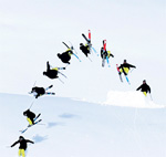 Interesting Photo of the Day: 50 Shot Action Sequence of a Skier Down a Mountain