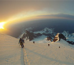 Interesting Photo of the Day: Fisheye View of Climbers Descending Mount Rainier