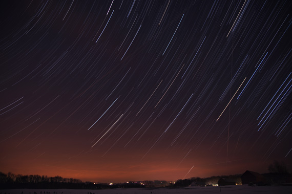 star trail at dusk