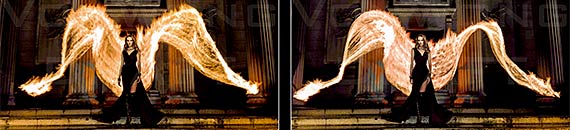 Photographer Creates Epic Fire Angel Light Painting with Just a Smartphone