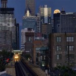 Interesting Photo of the Day: Full Moon Rising Behind Chicago