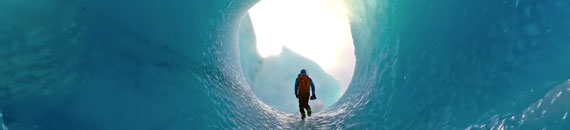 Photographer and Master Climbers Scale Ice Cliffs of Iceland