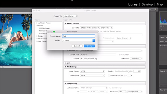 lightroom export presets