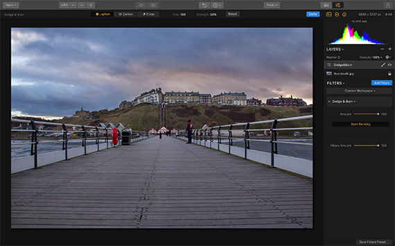 dodging and burning in luminar post processing software