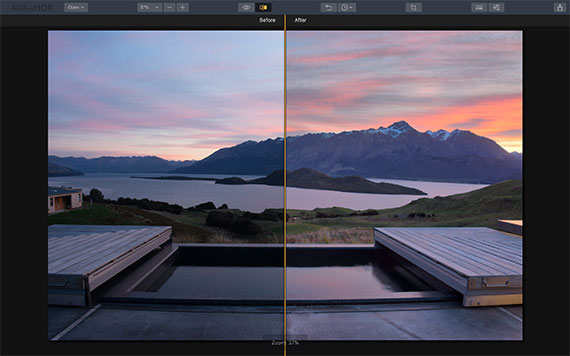 hdr before and after view