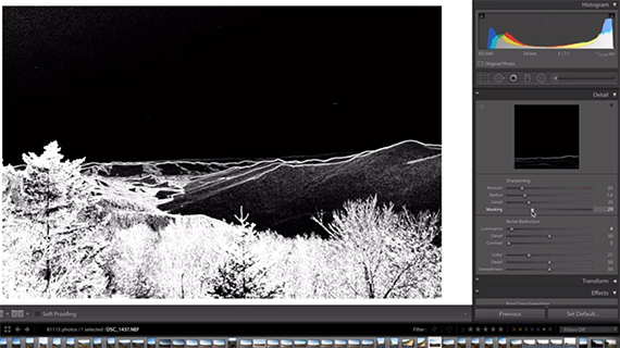 sharpening in Lightroom