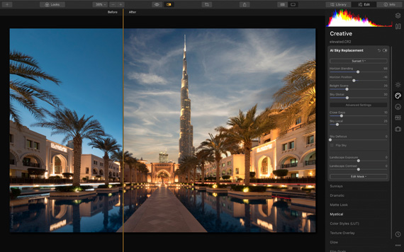 cityscape editing in luminar