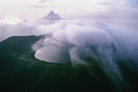 mount visage africa shot from a paraglider