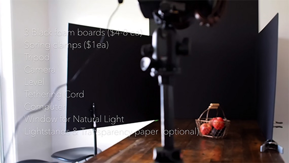 foam board setup food photo