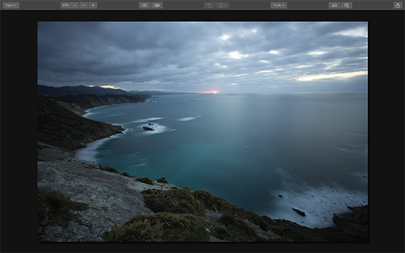 underexposed seascape