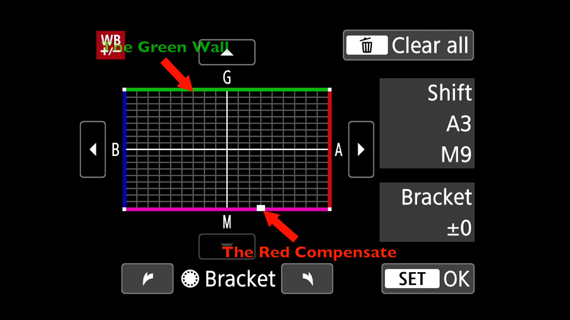 white balance compensation to remove color cast