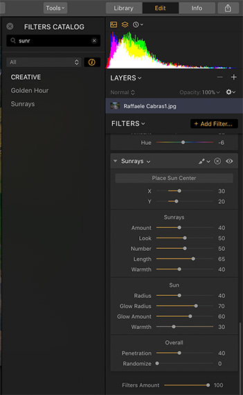 filter menu