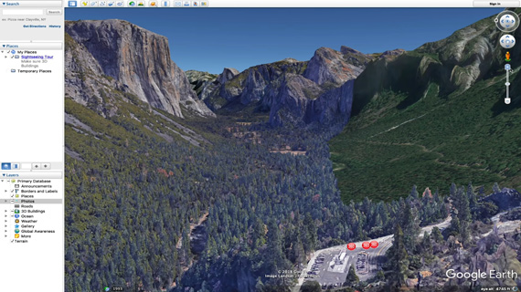 Google Earth view of Tunnel View