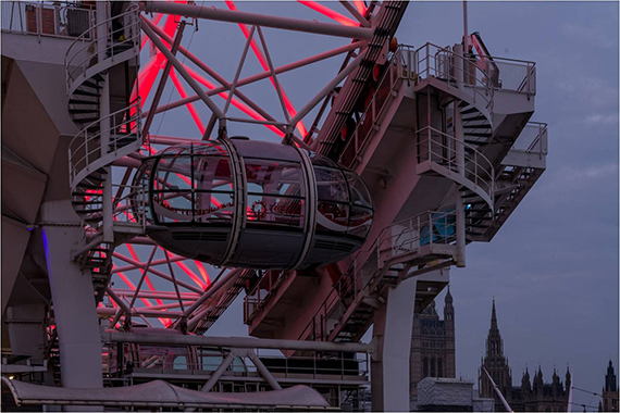 ferris wheel steel close up