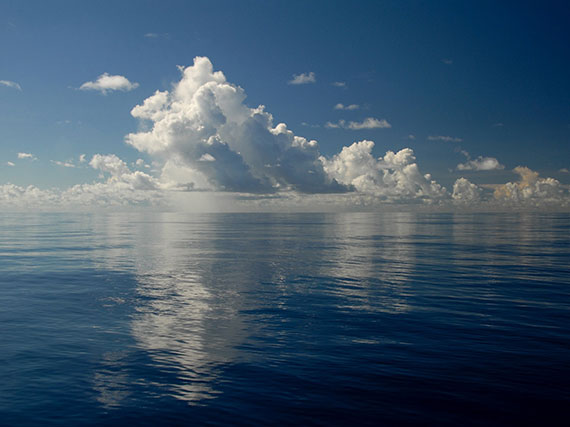 clouds over water